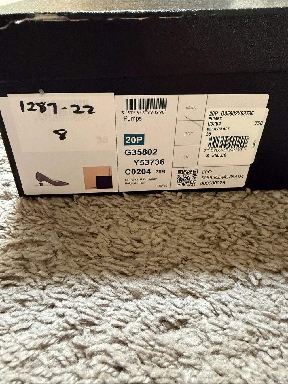 CHANEL Two-Tone Beige and Black Pointed Toe Pumps